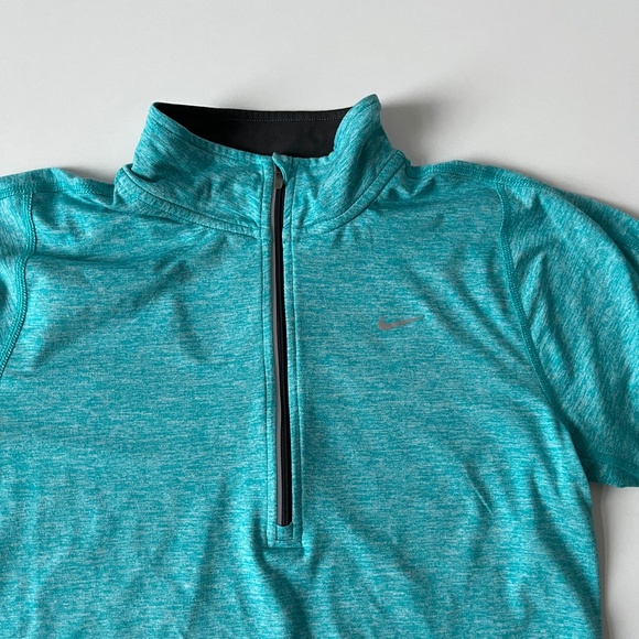 Nike Running 1/4 Zip Dri-Fit Long Sleeve Mock Neck Baselayer  Blue Small - Picture 3 of 7